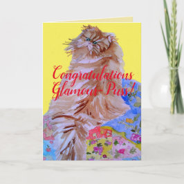 Fluffy Cat Quilt Glamour-Puss Glückwunschkarte Karte