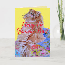 Fluffy Cat Quilt Marry Me Glamour Puss Card Karte