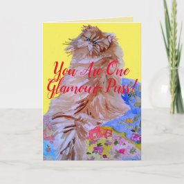 Fluffy Cat Quilt Sie sind eine Glamour-Puss-Karte Karte