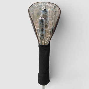 Fluffy Cattails Natur Personalisiert Golf Headcover