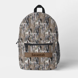 Fluffy Cattails Naturmuster Personalisiert Bedruckter Rucksack