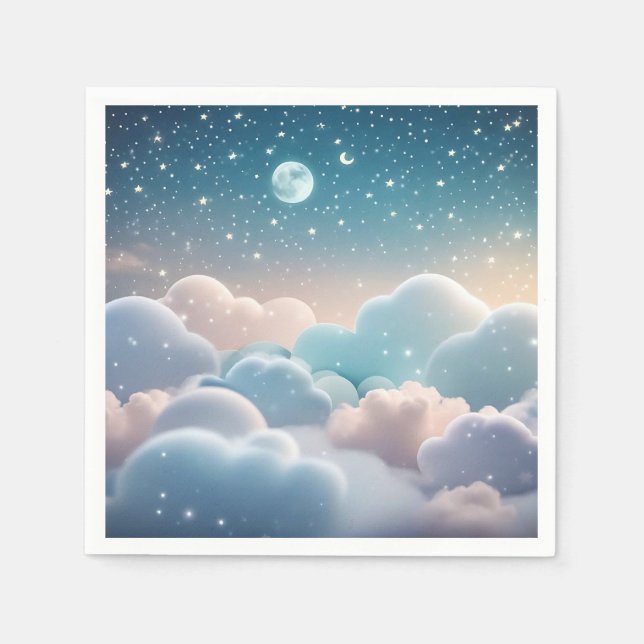 Fluffy Cloud Pastel Serviette (Vorderseite)