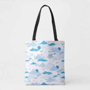 Fluffy Cloud Sunny White Sky Muster Tasche