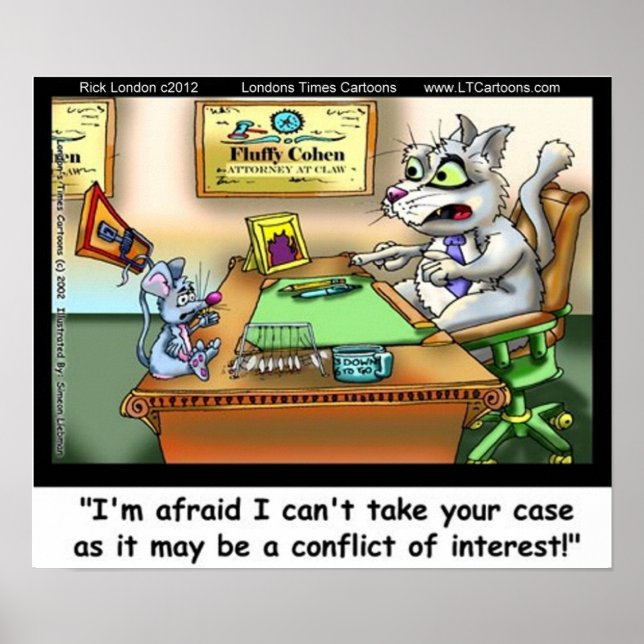 Fluffy Cohen Attorney at Claw Funny Poster (Vorne)