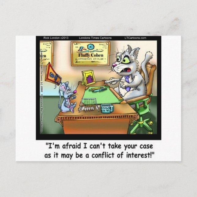 Fluffy Cohen Atty @Claw Funny Cat & Lawyer Postkarte (Vorderseite)