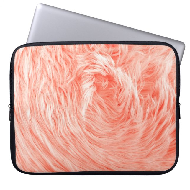 Fluffy-Fake-Spinnstoff-Pelz Laptopschutzhülle (Vorderseite)