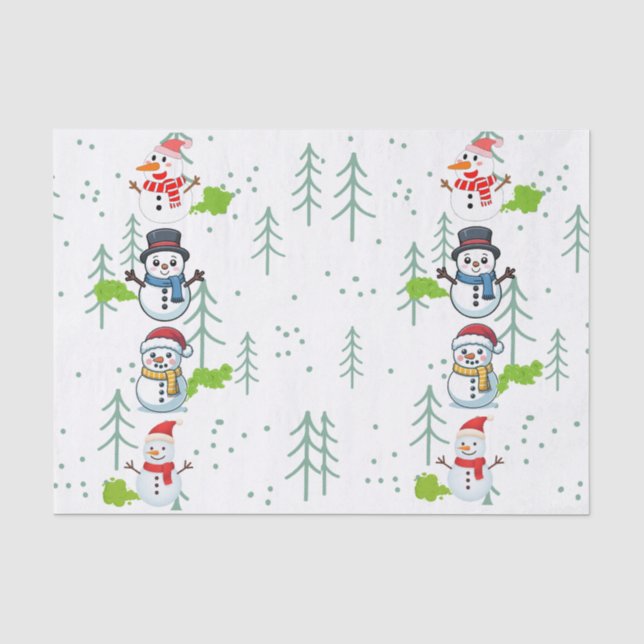 Fluffy Farts Funny Snowman Seidenpapier (Vorderseite)