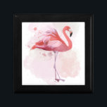 Fluffy Flamingo Erinnerungskiste<br><div class="desc">"Fluffy Flamingo" von Fab Funky.  Ein Single Flamingo im Aquarellstil.</div>