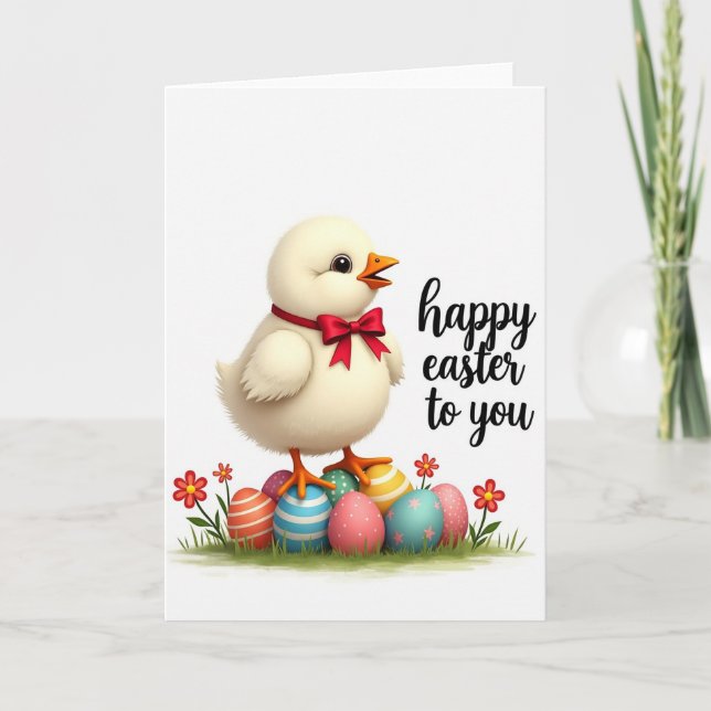 Fluffy Fowl Polka Dot Egg Card Karte (Vorderseite)