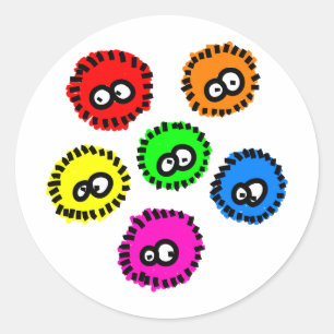 Fluffy Germs Runder Aufkleber