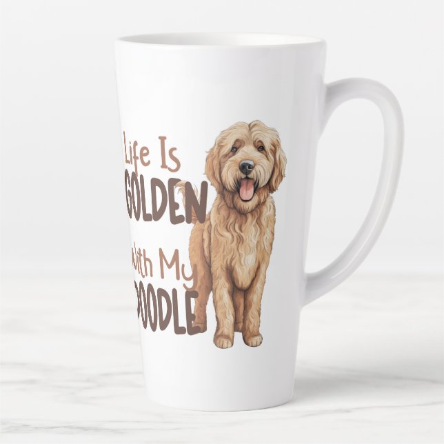 Fluffy Goldendoodle Latte Tasse (Rechts)