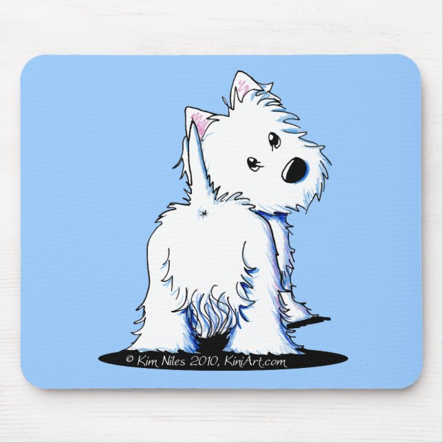 Fluffy Hintern Westie Mousepad (Vorne)