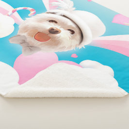Fluffy Hund mit Weißhut Sherpadecke