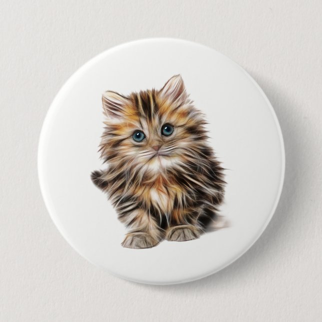 Fluffy Kitten Button (Vorderseite)