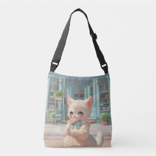 Fluffy Kitten mit Lollipop im Konditorei Shop Tragetaschen Mit Langen Trägern
