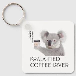 Fluffy Koala Pun Coffee Lovers Schlüsselanhänger