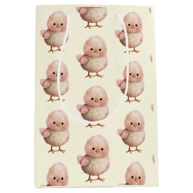 Fluffy Little Chick | Niedlicher Frühling und Oste Mittlere Geschenktüte (Vorderseite)