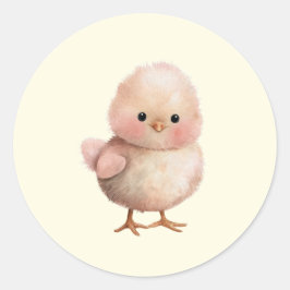 Fluffy Little Chick | Niedlicher Frühling und Oste Runder Aufkleber
