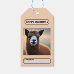 "Fluffy Majesty: The Big Wooly Brown Alpaca" Geschenkanhänger