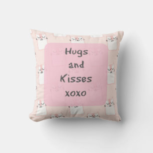 Fluffy Marshmallow Kitty in Pink   Hugs und Kisses Kissen