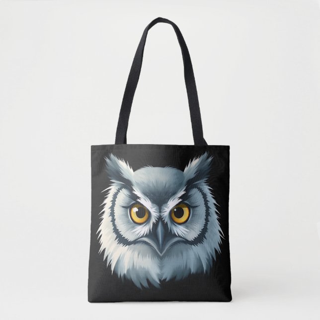 Fluffy Owl mit ausdrucksstarken Augen Tasche (Vorderseite)