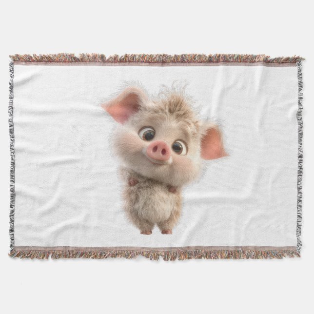 Fluffy Piglet mit Big Eyes Decke (Vorderseite)