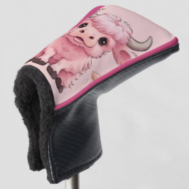 Fluffy Pink Highlands Scottish Cow Golf Headcover
