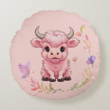Fluffy Pink Highlands Scottish Cow