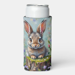 Fluffy Rabbit in einem Feld von Blume Selters Dosenkühler
