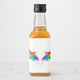 Fluffy Rainbow Wings Alkoholflaschenetikett