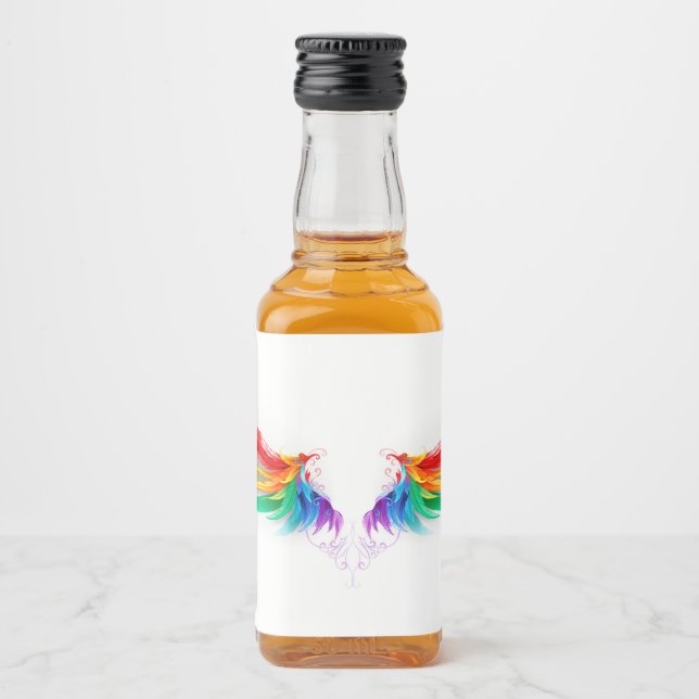 Fluffy Rainbow Wings Alkoholflaschenetikett (Vorderseite)