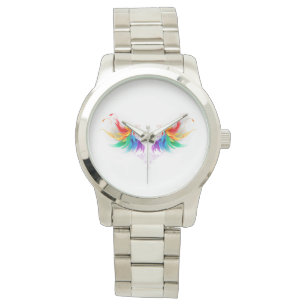 Fluffy Rainbow Wings Armbanduhr