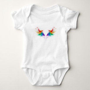 Fluffy Rainbow Wings Baby Strampler