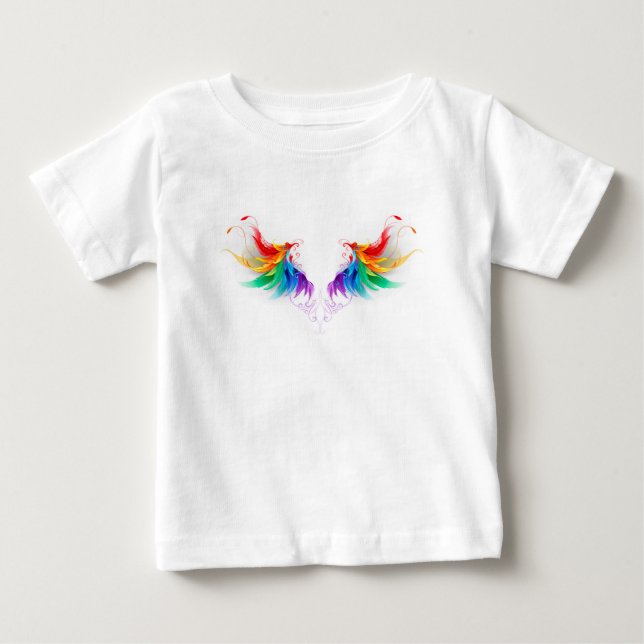 Fluffy Rainbow Wings Baby T-shirt (Vorderseite)