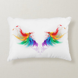 Fluffy Rainbow Wings Dekokissen