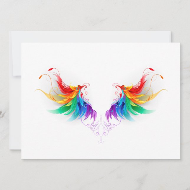 Fluffy Rainbow Wings Feiertagskarte (Vorderseite)