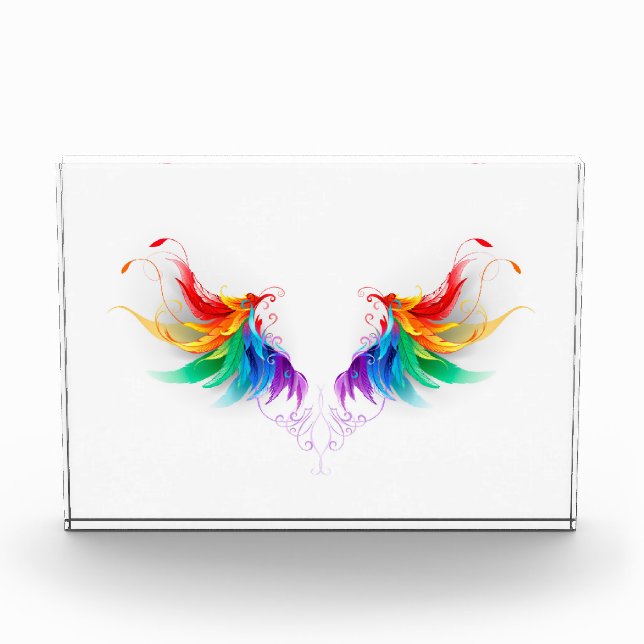 Fluffy Rainbow Wings Fotoblock (Vorderseite)