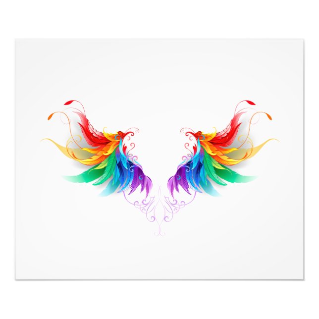Fluffy Rainbow Wings Fotodruck (Vorne)