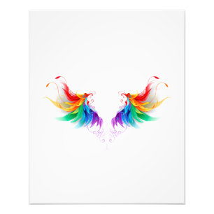 Fluffy Rainbow Wings Fotodruck