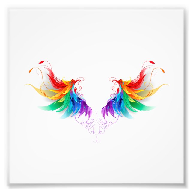 Fluffy Rainbow Wings Fotodruck (Vorne)