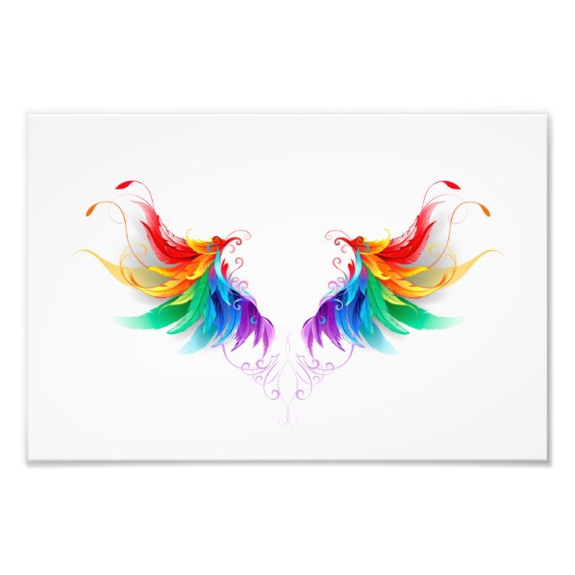 Fluffy Rainbow Wings Fotodruck (Vorne)