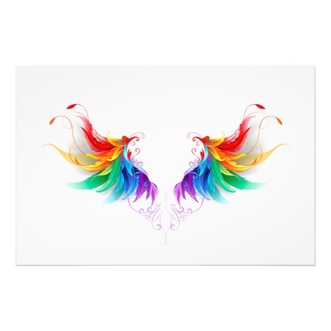 Fluffy Rainbow Wings Fotodruck (Vorne)