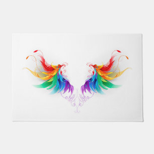 Fluffy Rainbow Wings Fußmatte