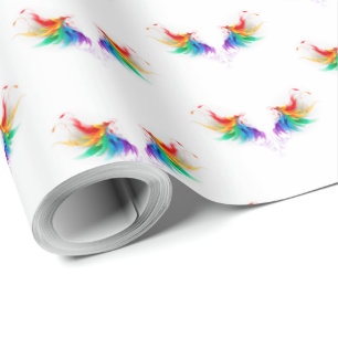 Fluffy Rainbow Wings Geschenkpapier