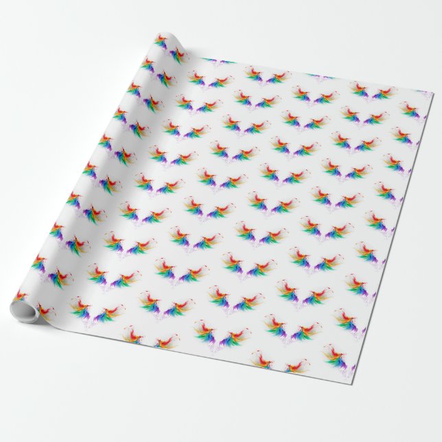 Fluffy Rainbow Wings Geschenkpapier (Ungerollt)