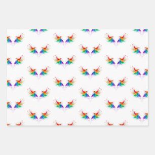 Fluffy Rainbow Wings Geschenkpapier Set