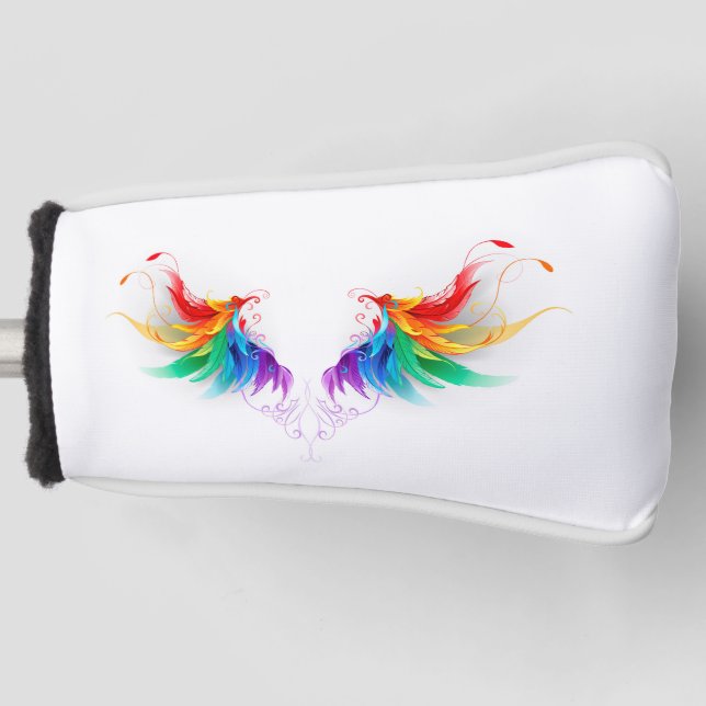 Fluffy Rainbow Wings Golf Headcover (Vorderseite)
