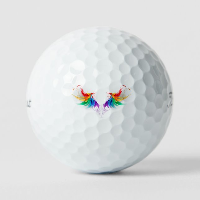 Fluffy Rainbow Wings Golfball (Vorderseite)
