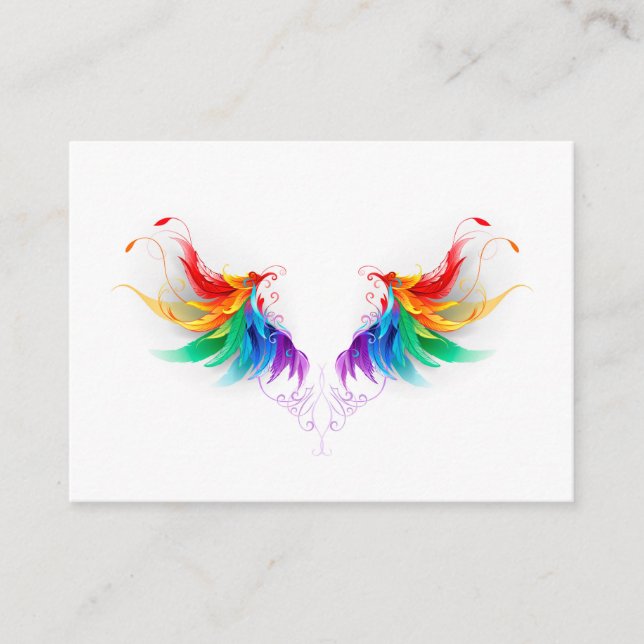 Fluffy Rainbow Wings Hinweiskarte (Vorderseite)