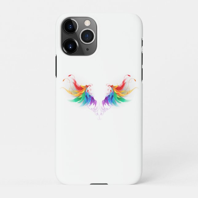 Fluffy Rainbow Wings iPhone Hülle (Rückseite)
